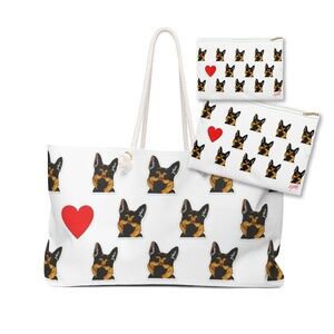 Weekender Tote Bag and 2 Zipper Pouches with German Shepherd Dog